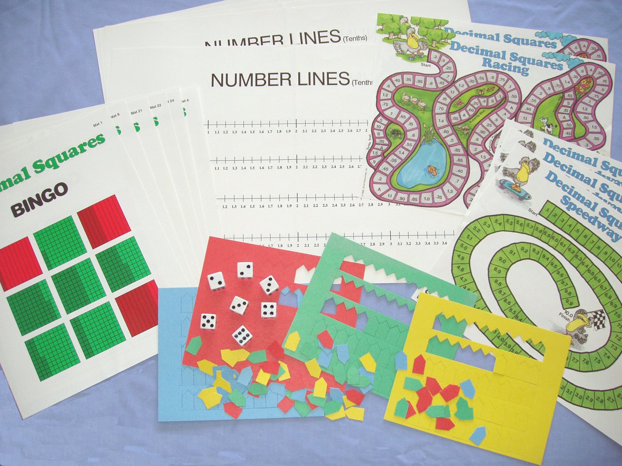 Decimal Squares Activity Mats Dice and Game Markers